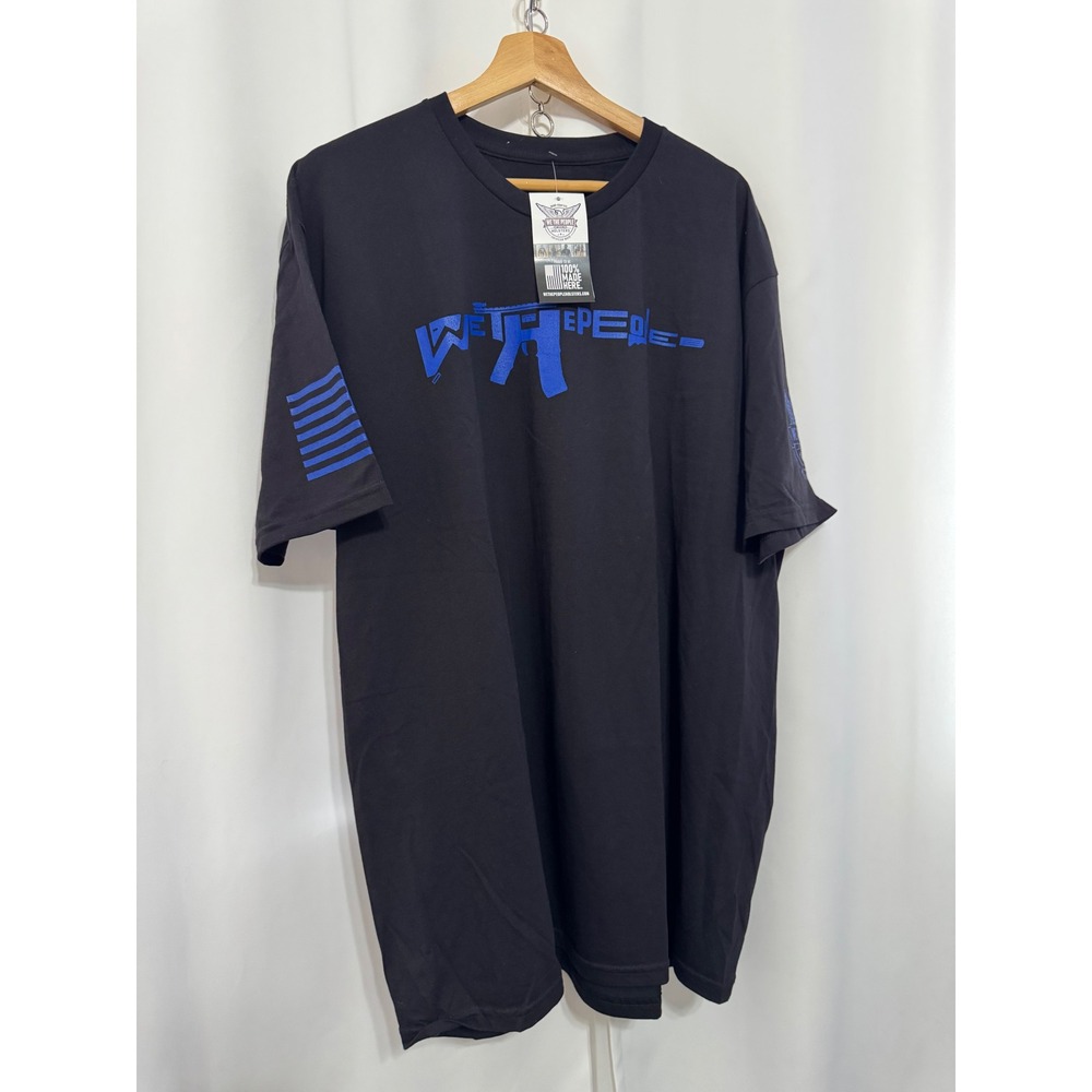 We The People Holsters Mens XXL T-Shirt Black Blue Rifle Graphic Made in USA NWT